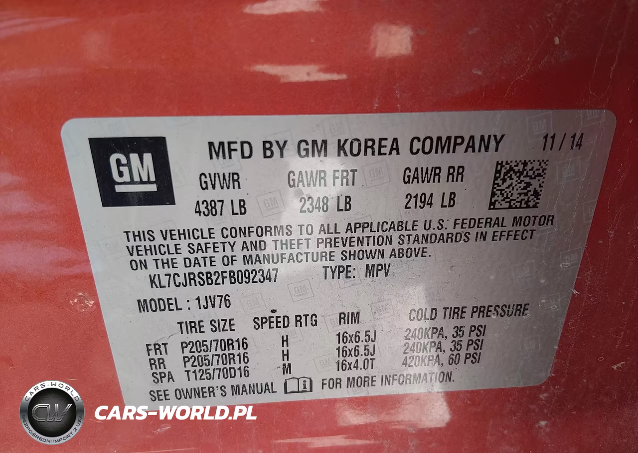 2015 Chevrolet Trax Lt VIN:KL7CJRSB2FB092347 - 9