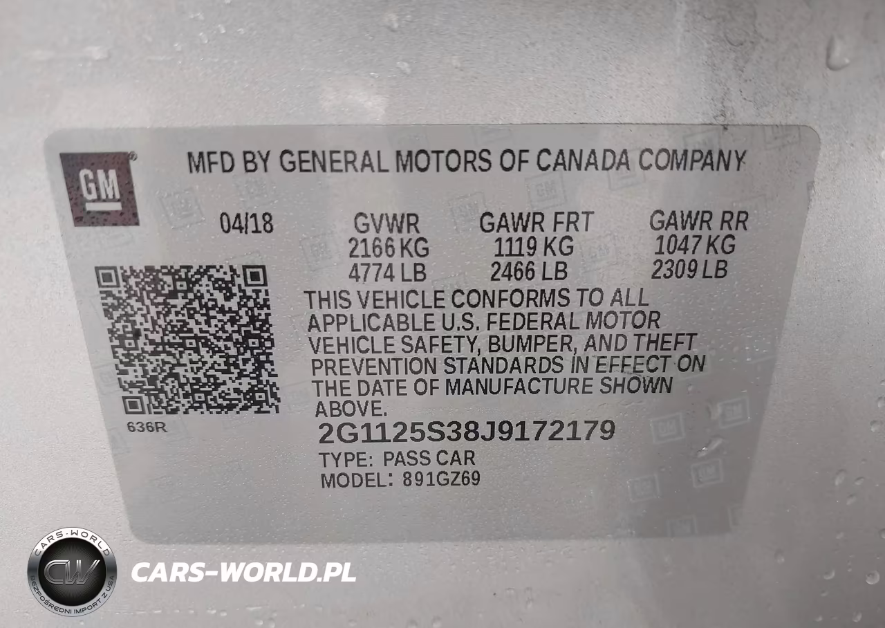 2018 Chevrolet Impala 2Lz VIN:2G1125S38J9172179 - 9