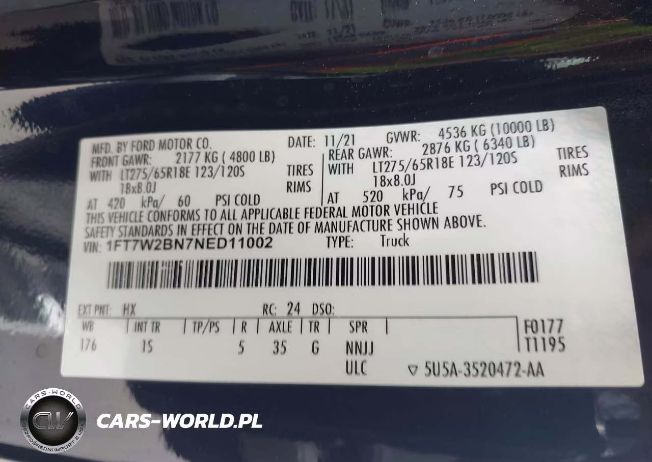 2022 Ford F-250 Xl VIN:1FT7W2BN7NED11002 - 9