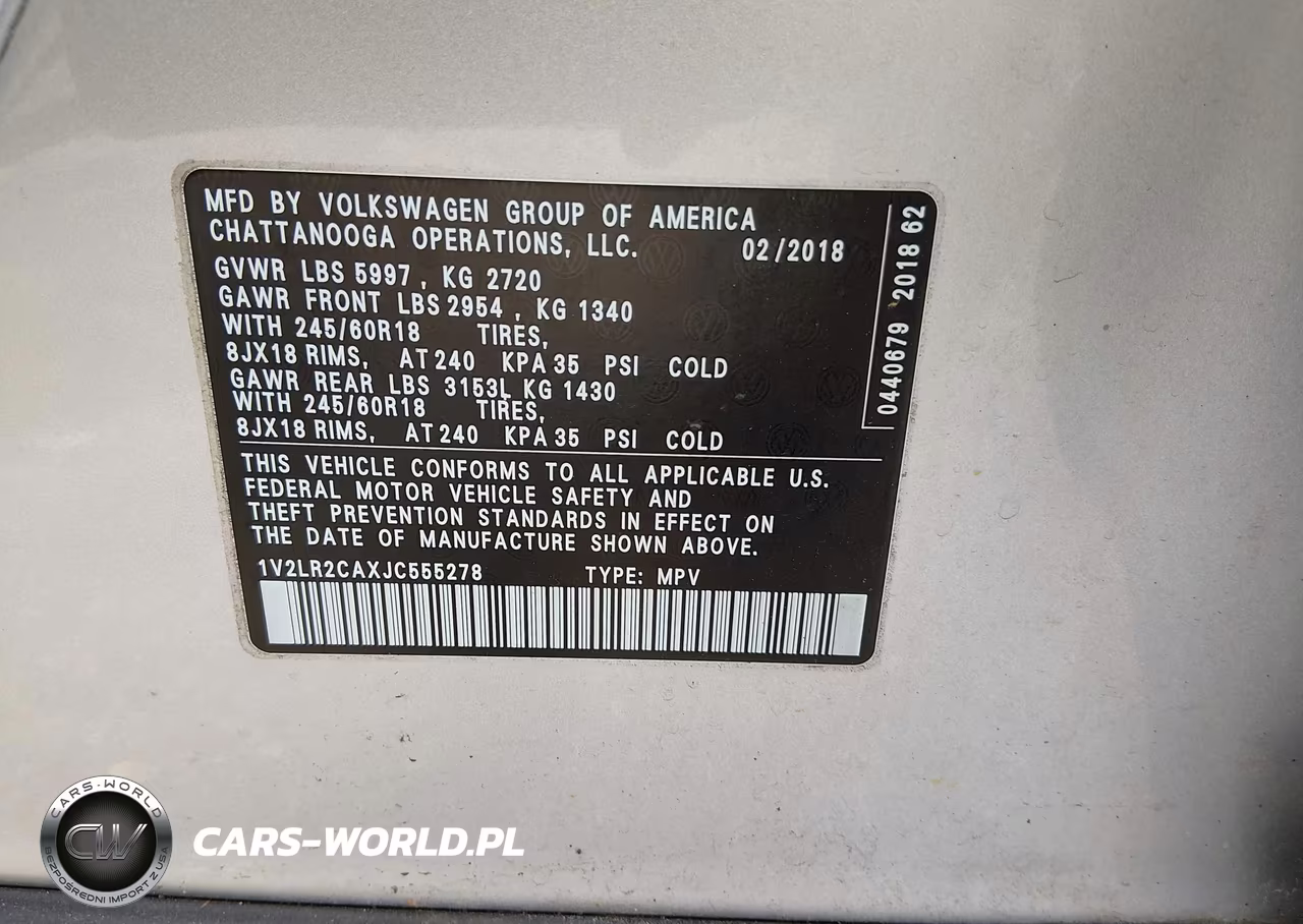2018 Volkswagen Atlas 3.6L V6 Se-3.6L V6 Se W-Technology VIN:1V2LR2CAXJC555278 - 9