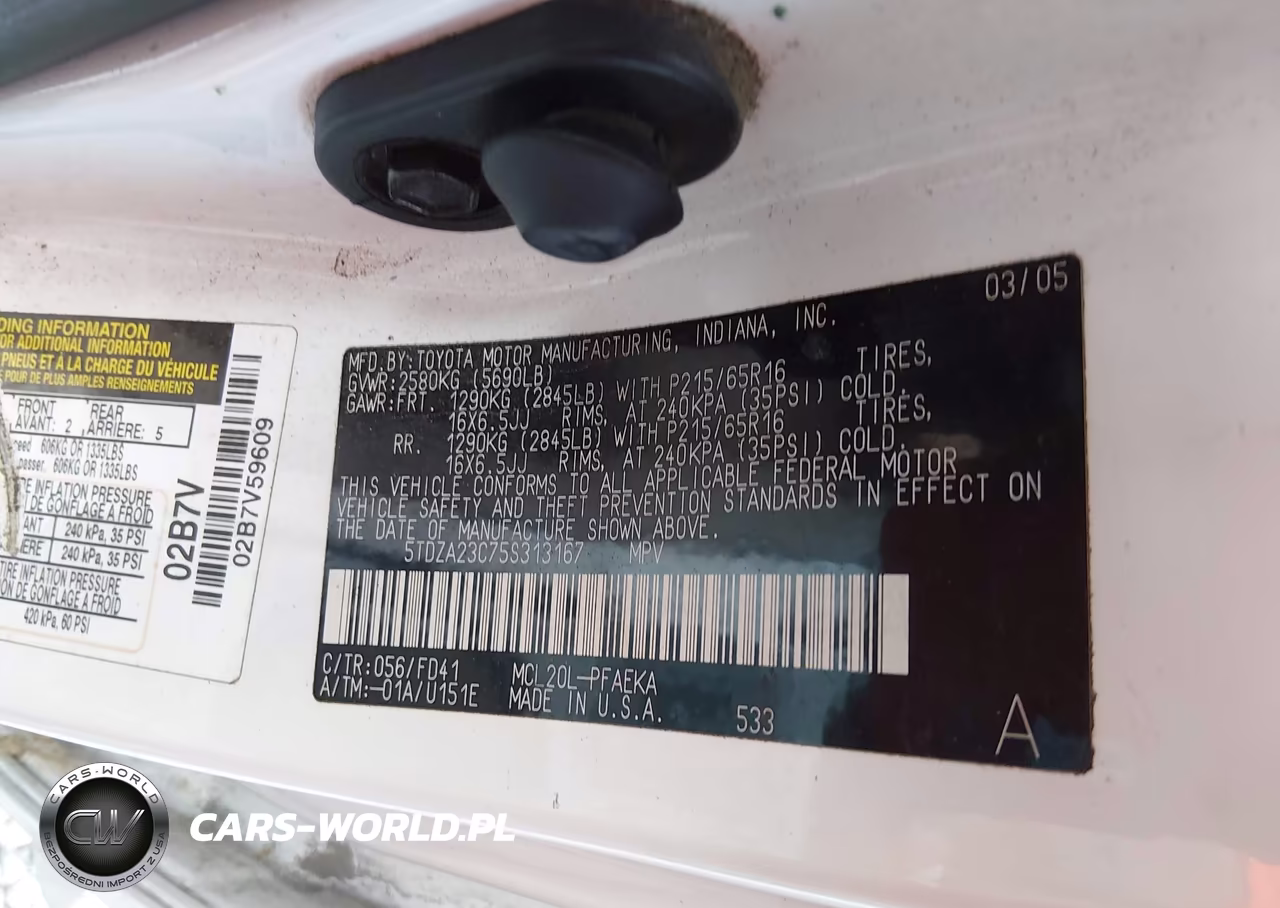 2005 Toyota Sienna Ce VIN:5TDZA23C75S313167 - 9