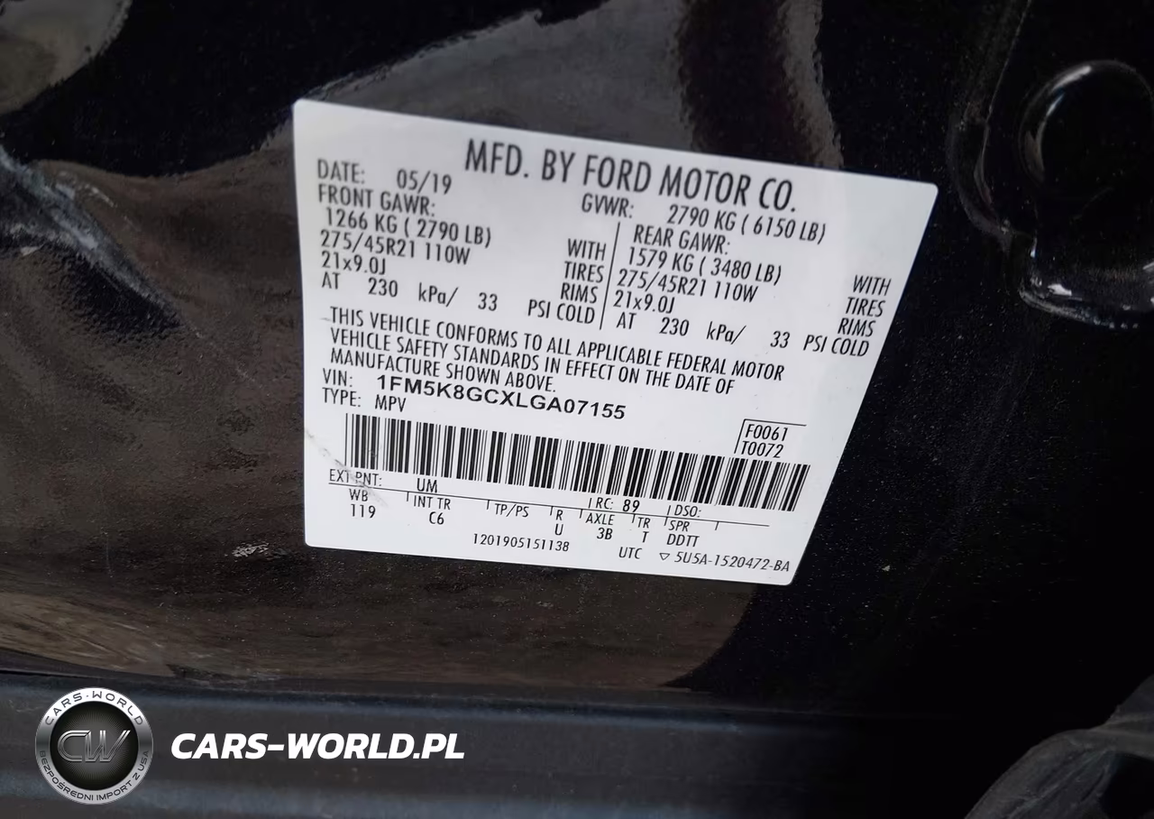2020 Ford Explorer St VIN:1FM5K8GCXLGA07155 - 9