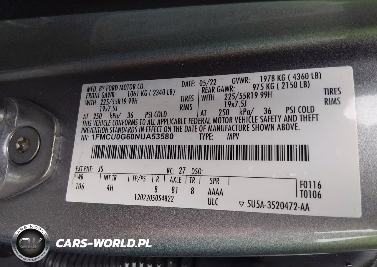 2022 Ford Escape Se VIN:1FMCU0G60NUA53580 - 9