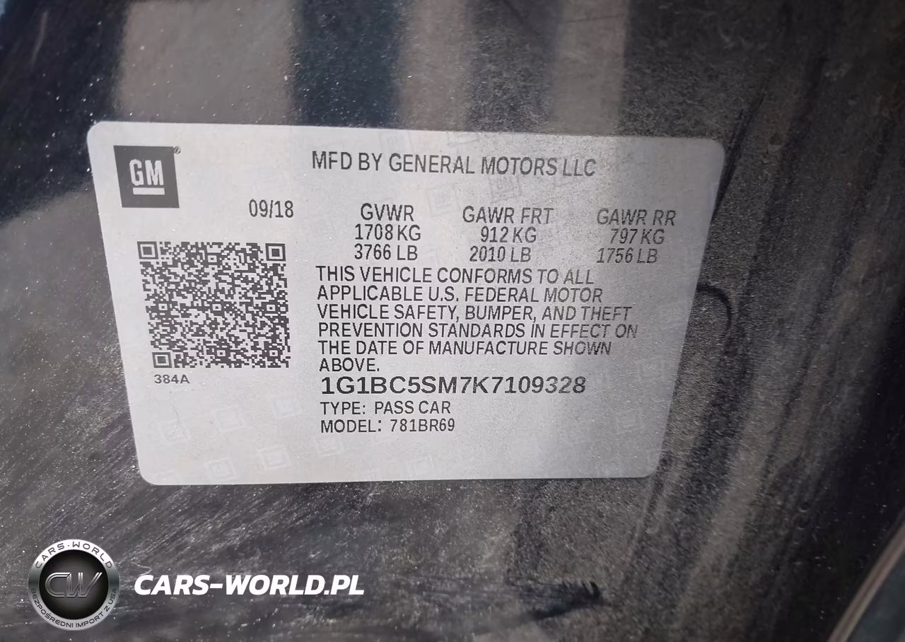 2019 Chevrolet Cruze Ls VIN:1G1BC5SM7K7109328 - 9