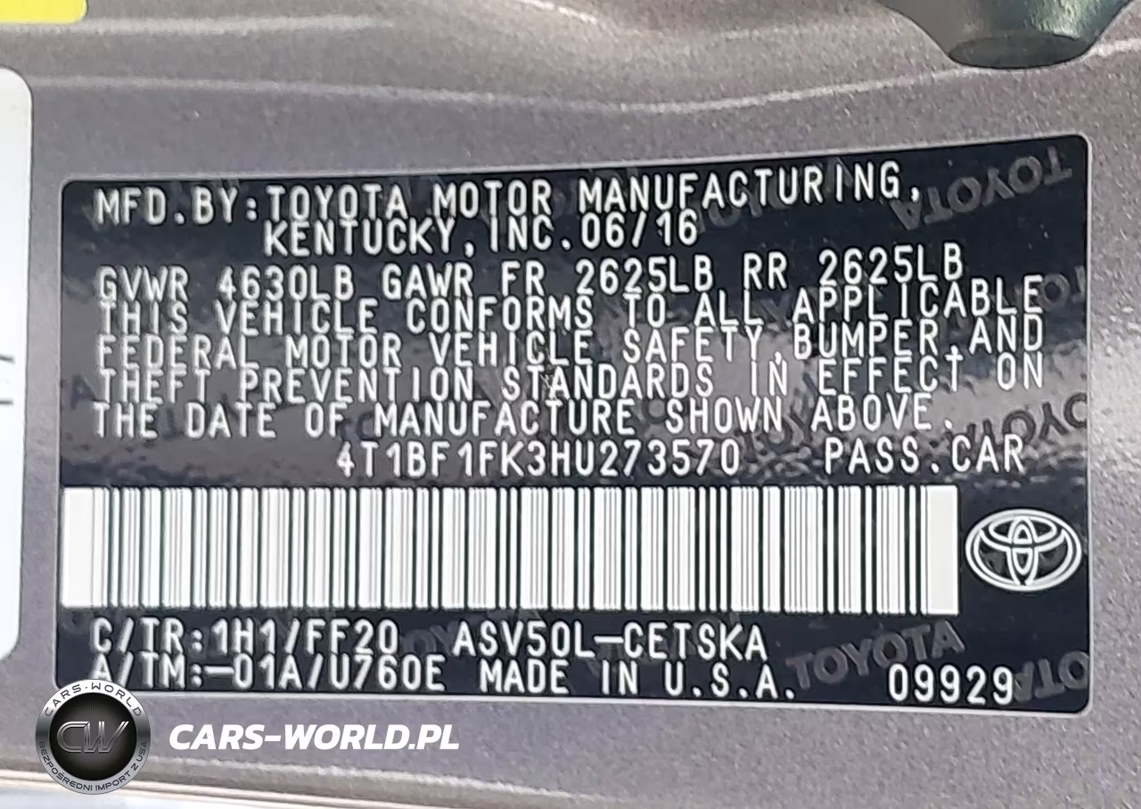 2017 Toyota Camry Se VIN:4T1BF1FK3HU273570 - 9