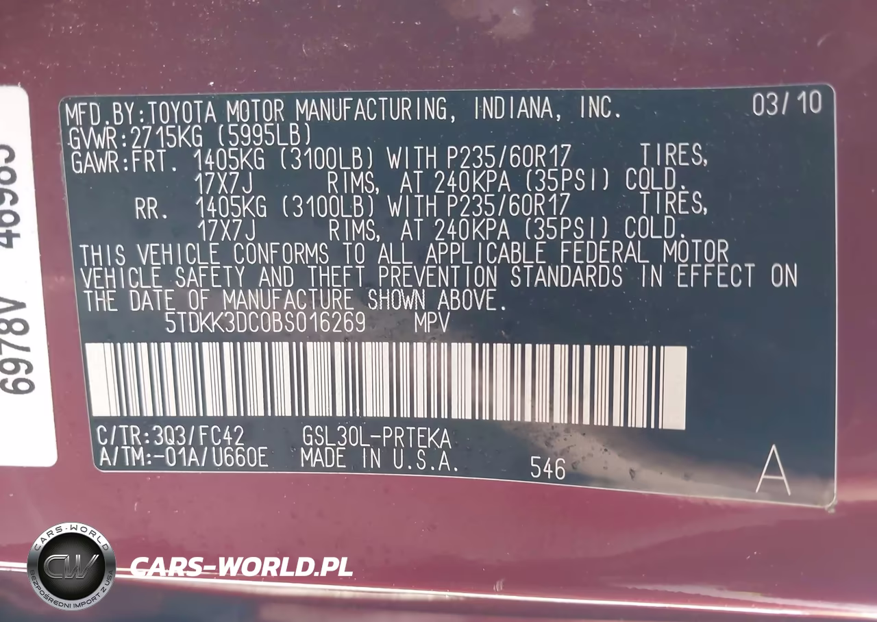 2011 Toyota Sienna Le V6 VIN:5TDKK3DC0BS016269 - 9