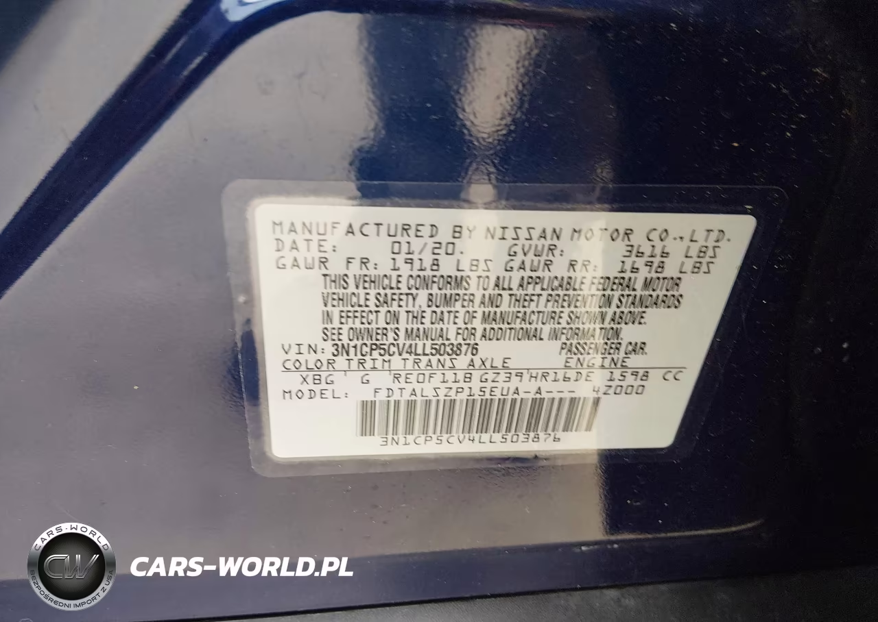 2020 Nissan Kicks Sv Xtronic Cvt VIN:3N1CP5CV4LL503876 - 9
