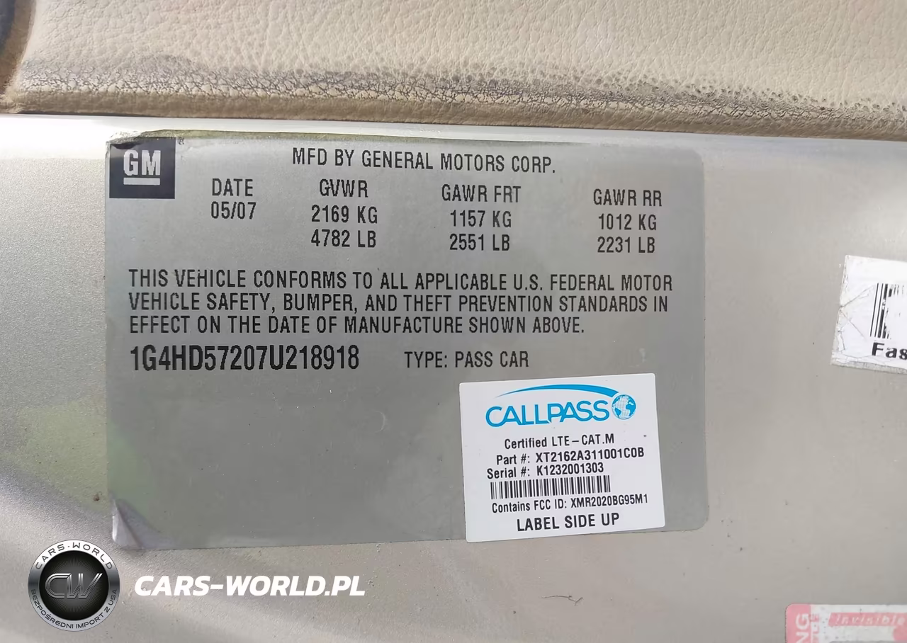 2007 Buick Lucerne Cxl VIN:1G4HD57207U218918 - 9