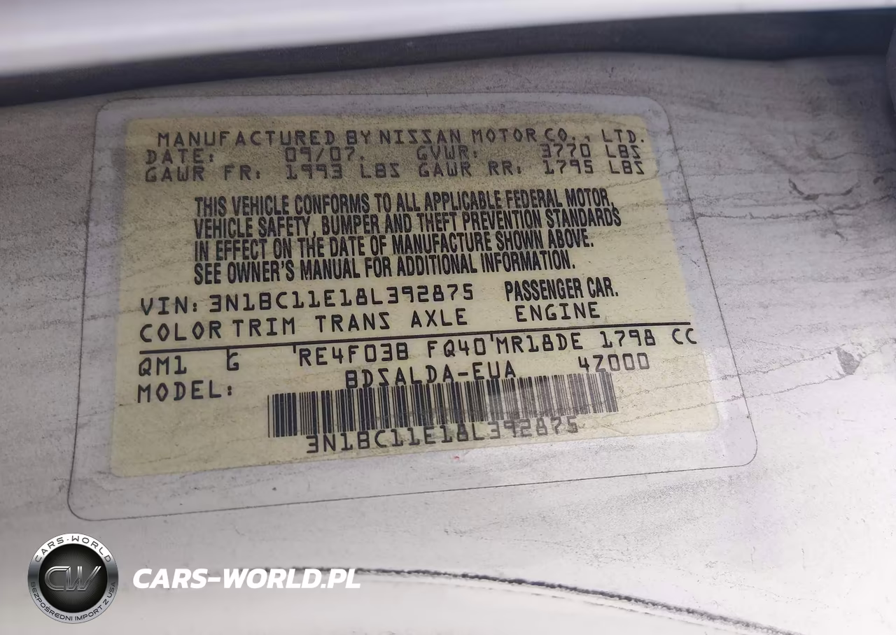 2008 Nissan Versa 1.8S VIN:3N1BC11E18L392875 - 9