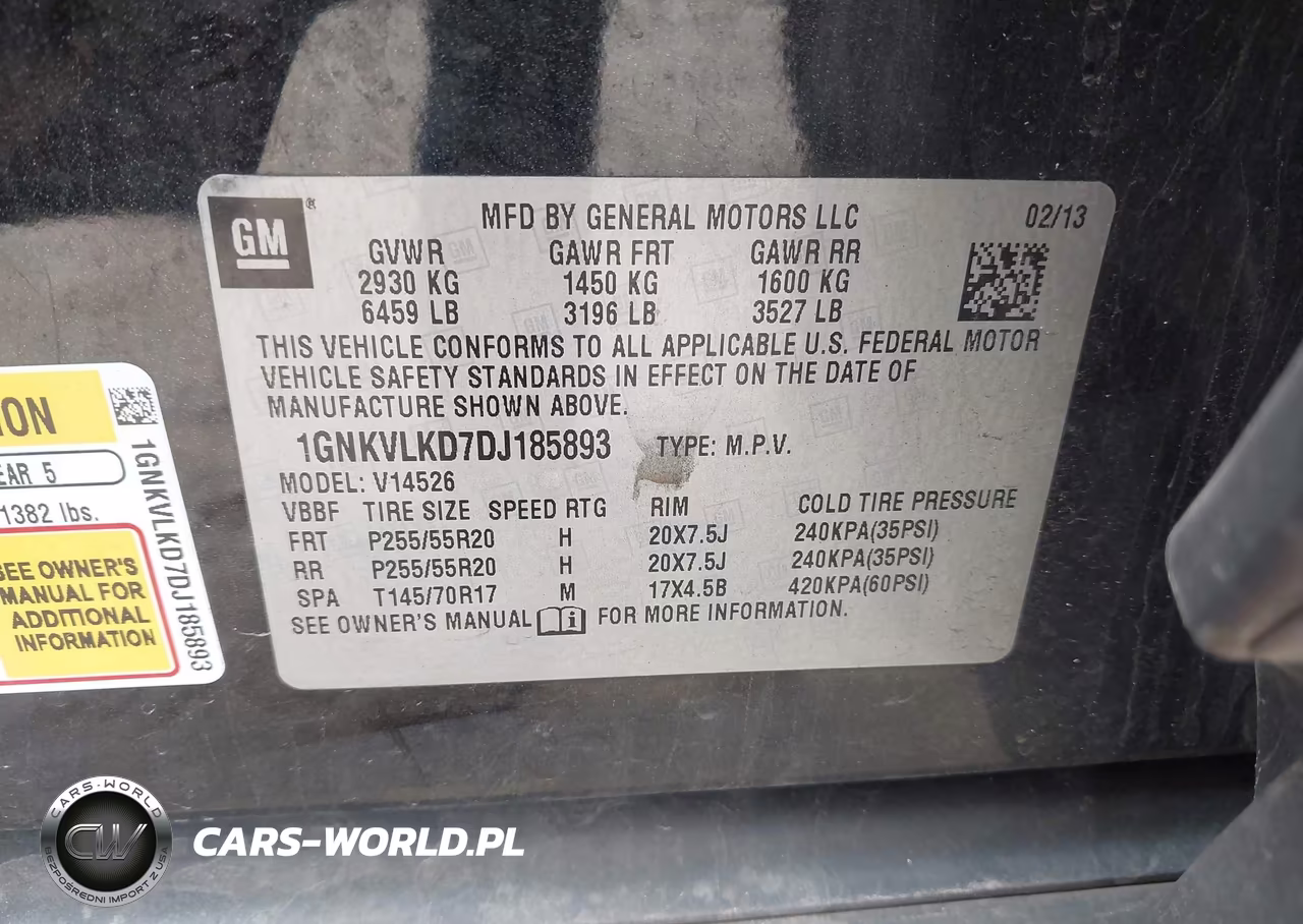 2013 Chevrolet Traverse Ltz VIN:1GNKVLKD7DJ185893 - 9
