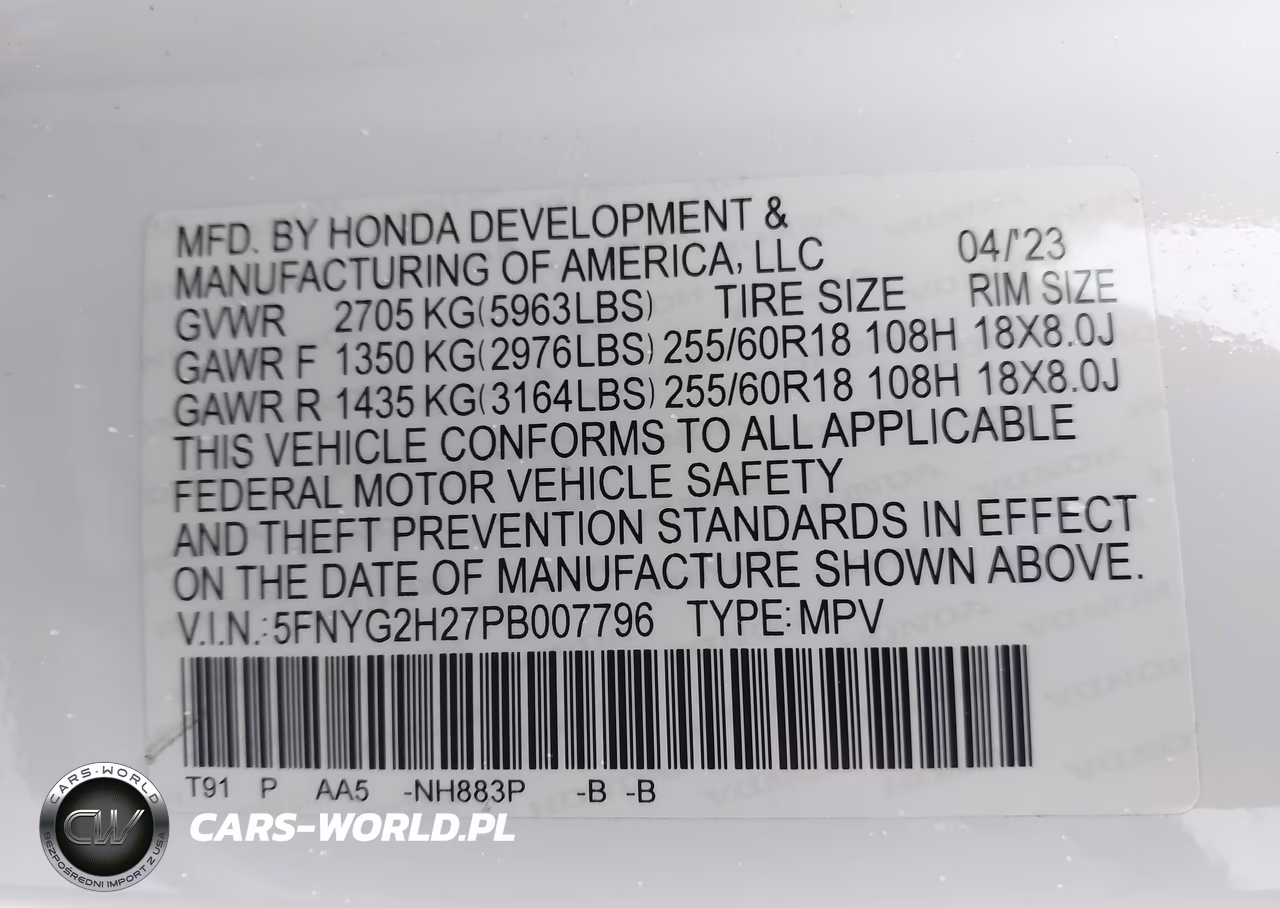 2023 Honda Pilot 2Wd Lx VIN:5FNYG2H27PB007796 - 9