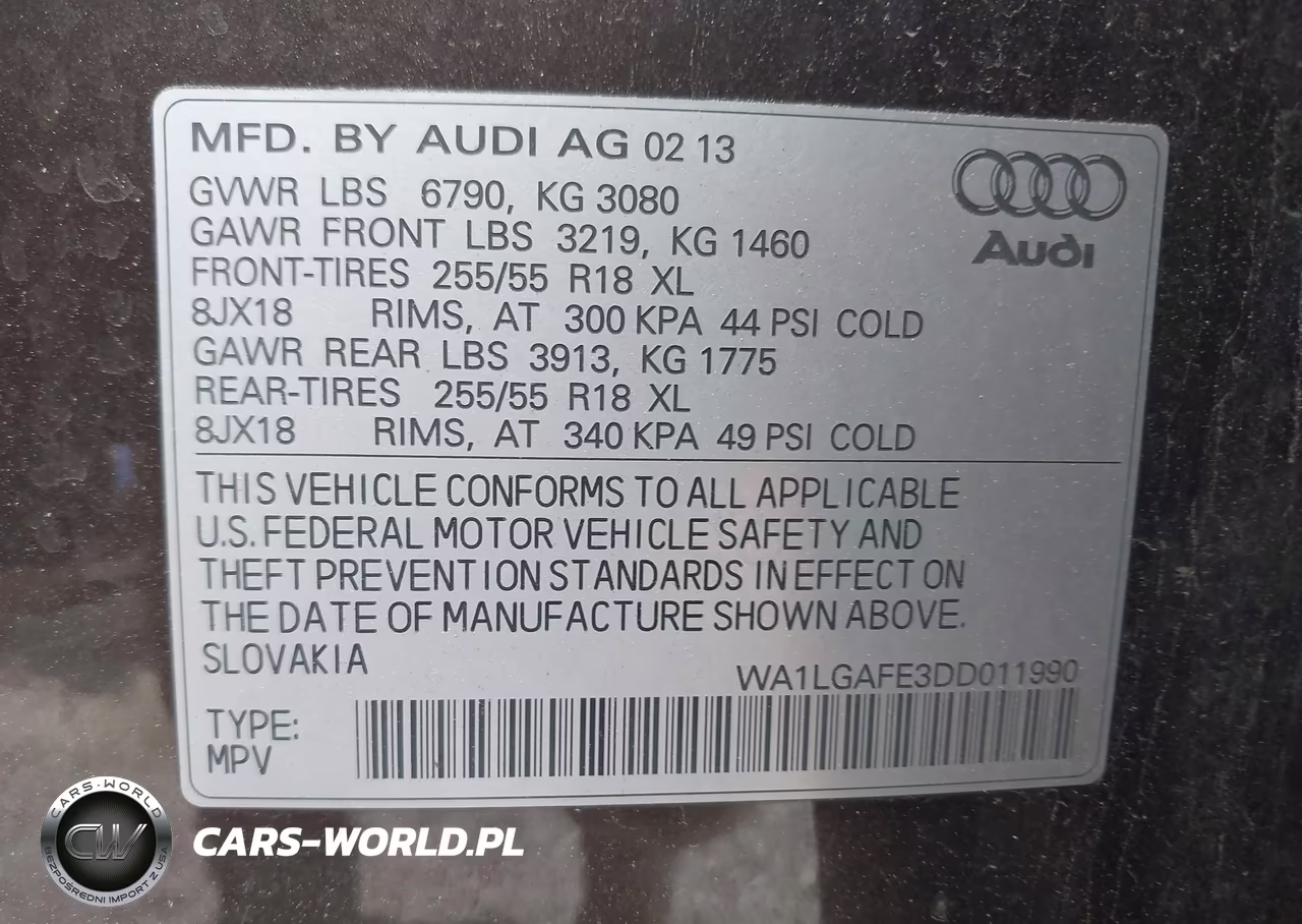 2013 Audi Q7 3.0T Premium VIN:WA1LGAFE3DD011990 - 9