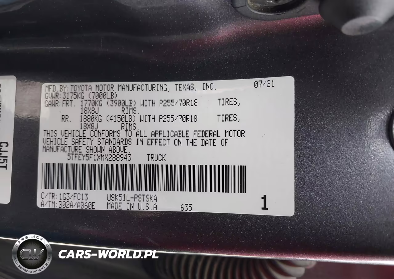 2021 Toyota Tundra Sr5 VIN:5TFEY5F1XMX288943 - 9