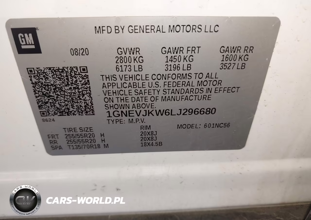 2020 Chevrolet Traverse Awd Rs VIN:1GNEVJKW6LJ296680 - 9