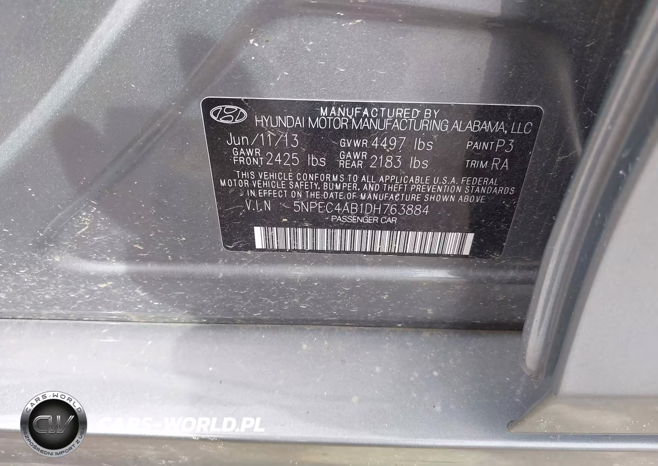 2013 Hyundai Sonata Se 2.0T VIN:5NPEC4AB1DH763884 - 9