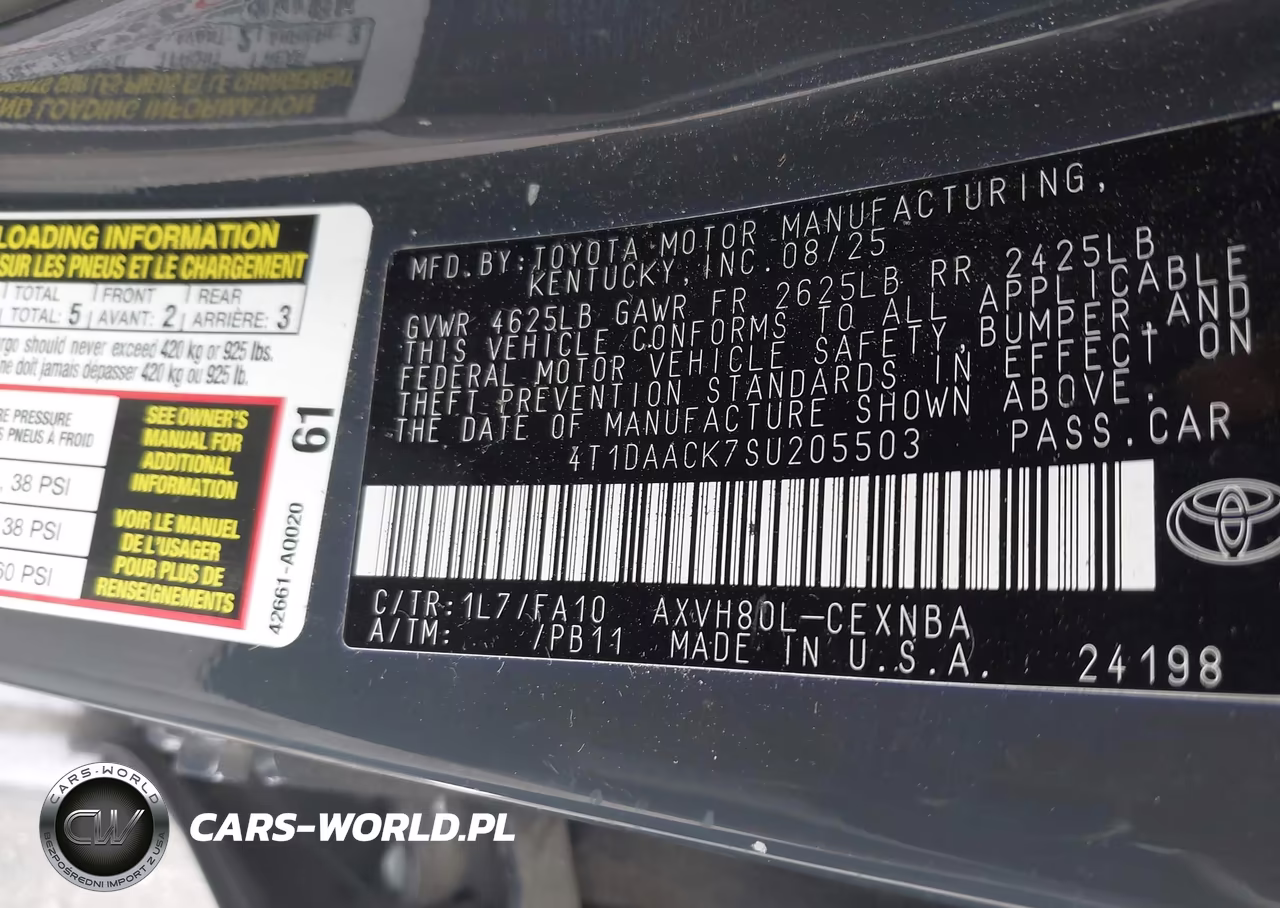 2025 Toyota Camry Le VIN:4T1DAACK7SU205503 - 9