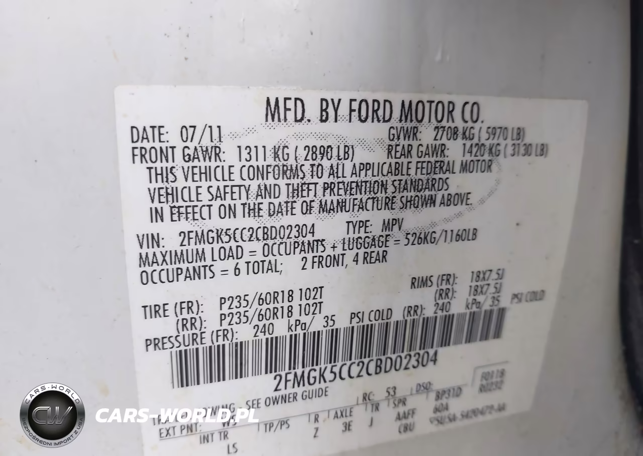 2012 Ford Flex Sel VIN:2FMGK5CC2CBD02304 - 9