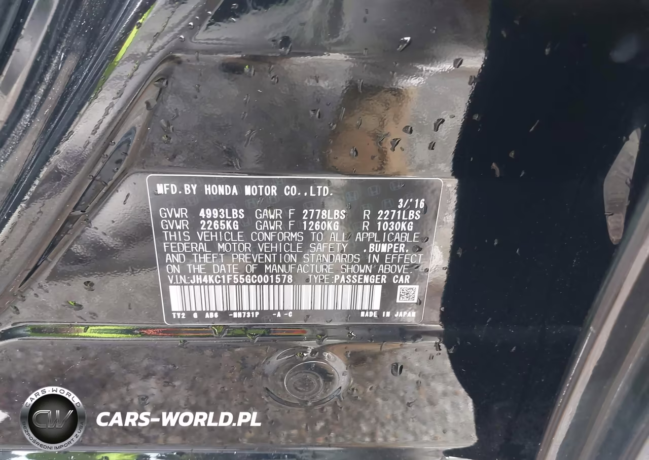 2016 Acura Rlx Technology Package VIN:JH4KC1F55GC001578 - 9