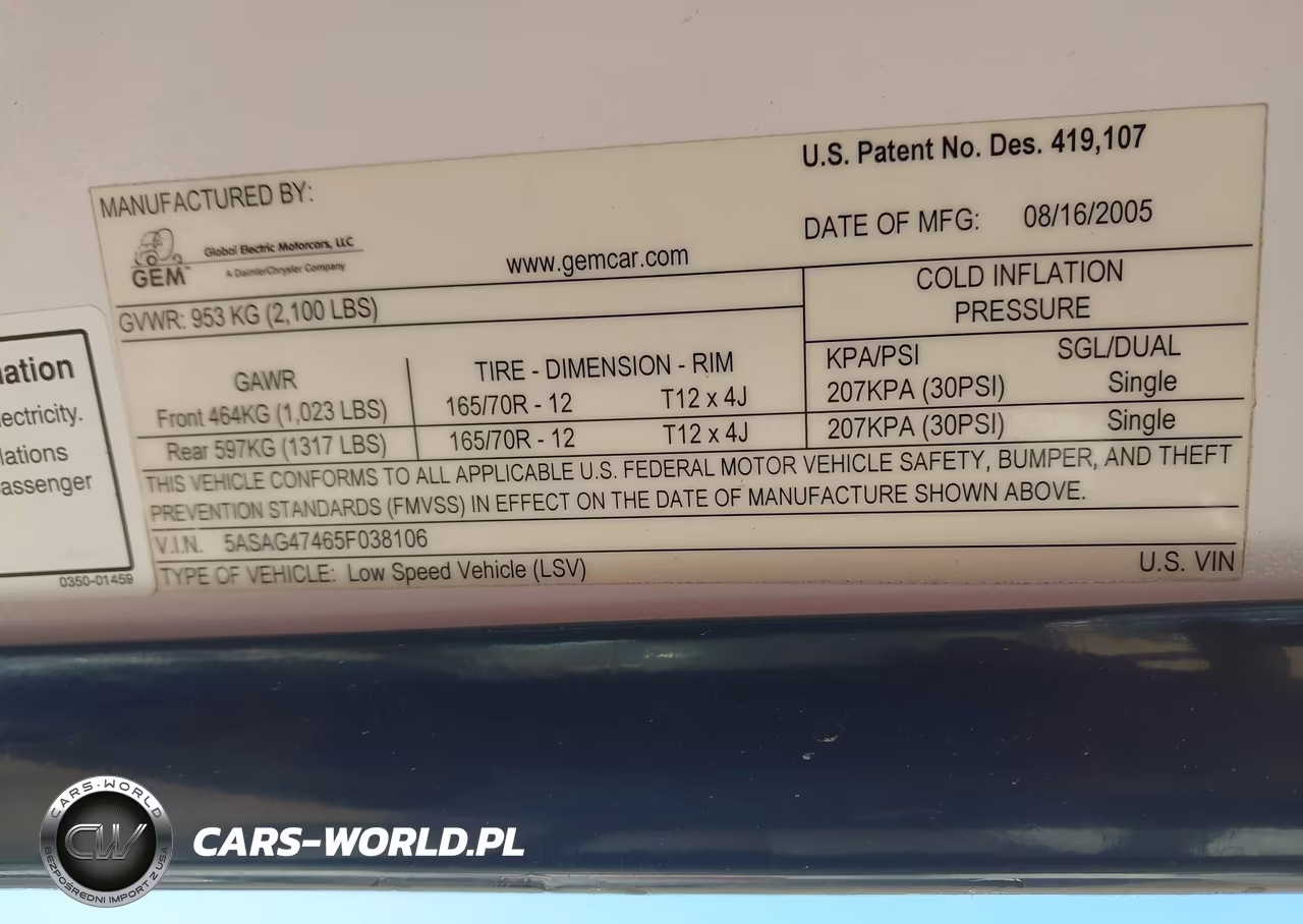2005 Global Electric Motors 825 VIN:5ASAG47465F038106 - 9