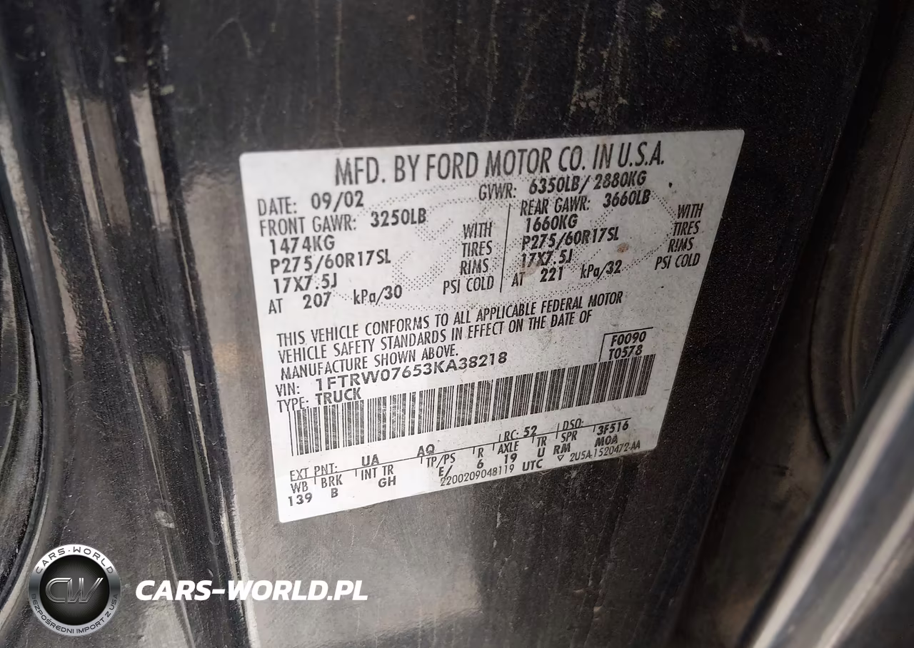 2003 Ford F-150 Lariat-Xlt VIN:1FTRW07653KA38218 - 9