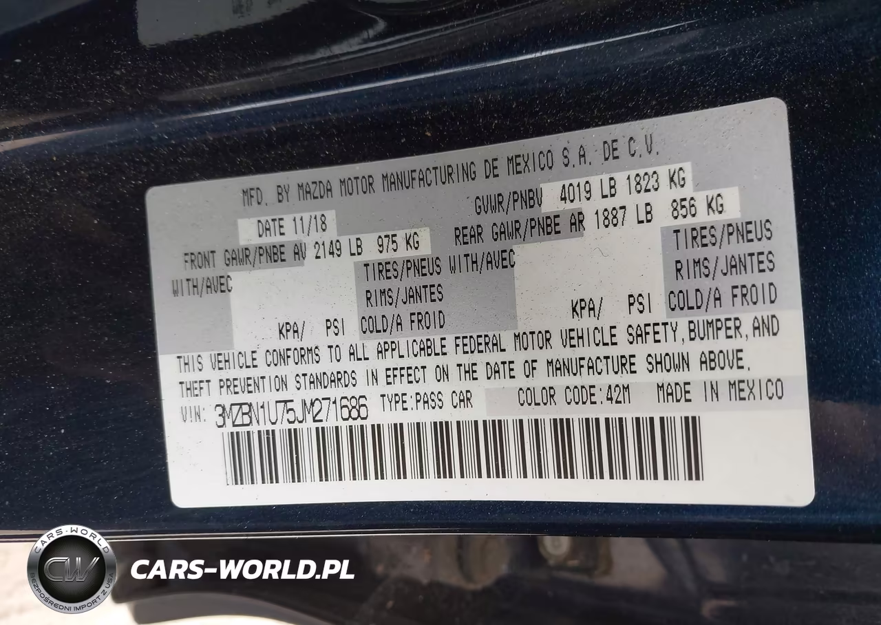 2018 Mazda Mazda3 Sport VIN:3MZBN1U75JM271686 - 9
