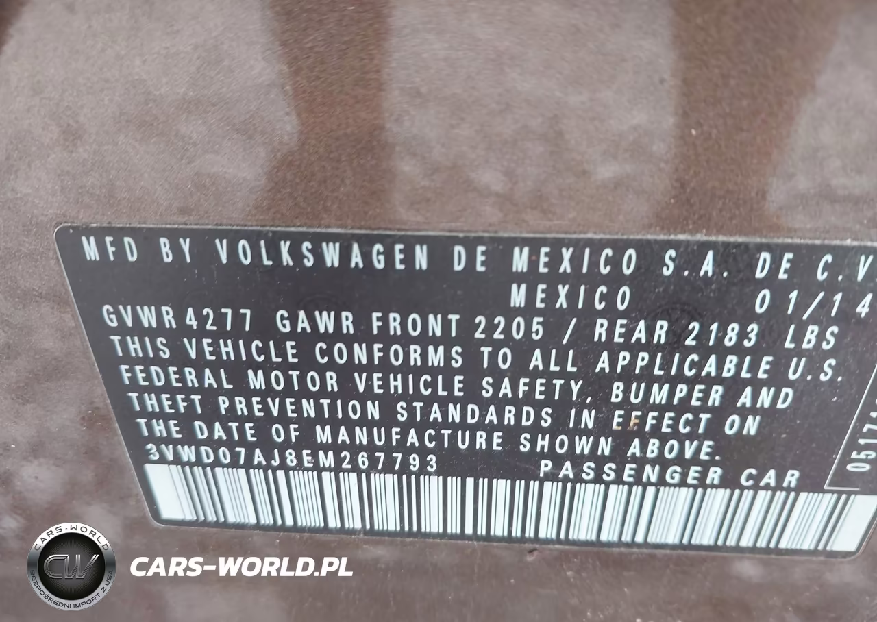 2014 Volkswagen Jetta 1.8T Se VIN:3VWD07AJ8EM267793 - 9