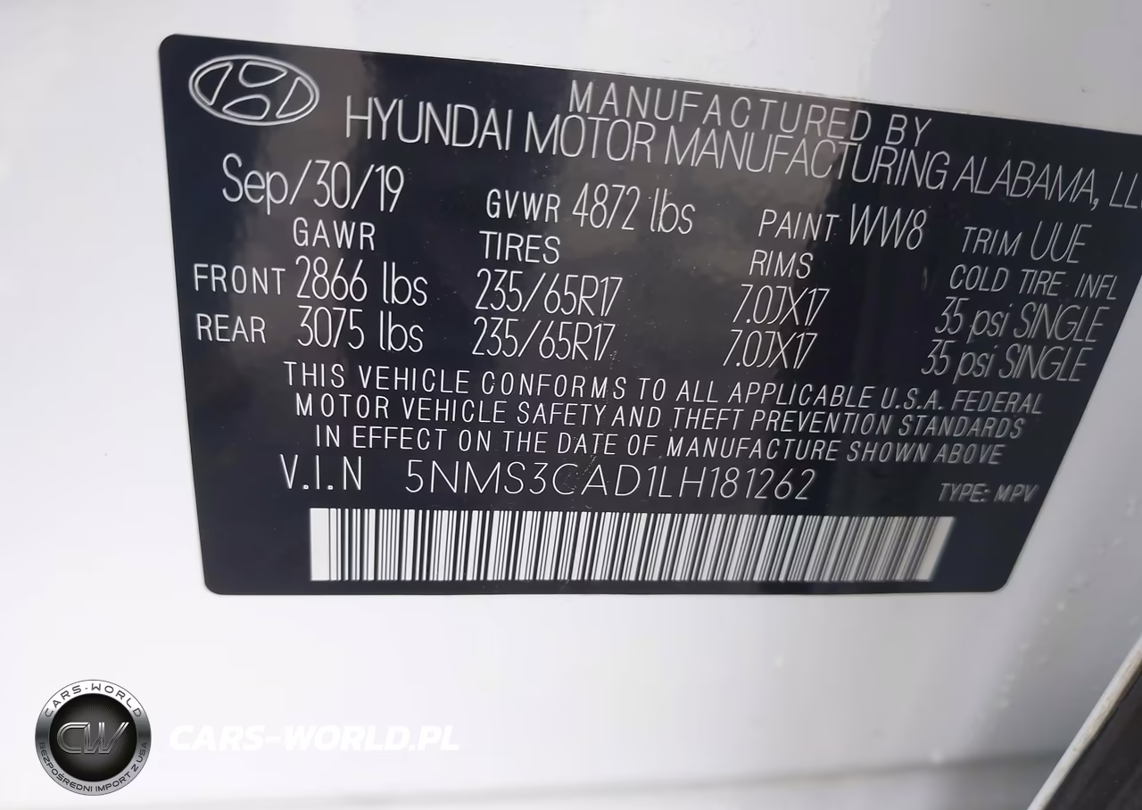 2020 Hyundai Santa Fe Sel VIN:5NMS3CAD1LH181262 - 9