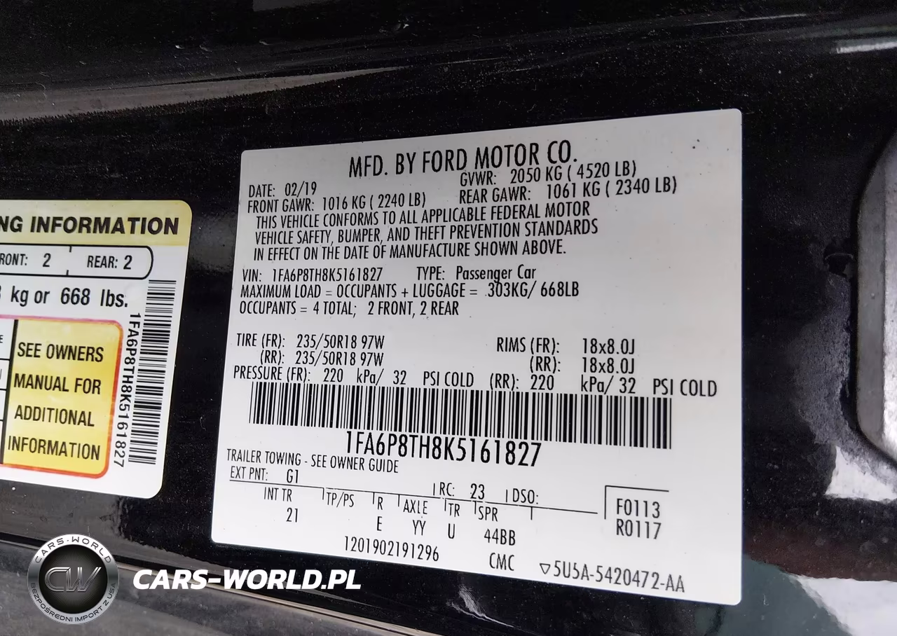 2019 Ford Mustang Ecoboost VIN:1FA6P8TH8K5161827 - 9