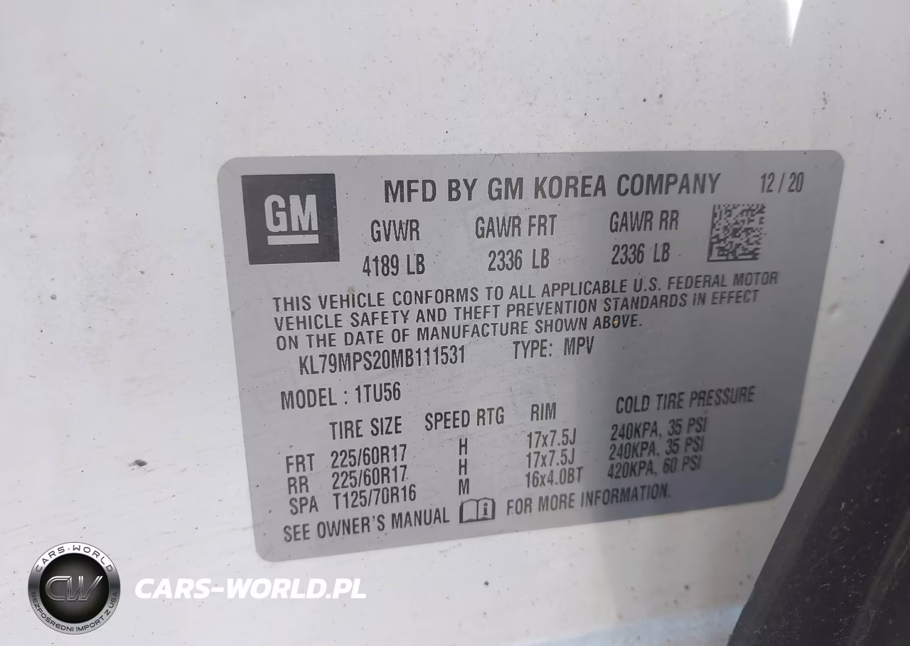 2021 Chevrolet Trailblazer Fwd Lt VIN:KL79MPS20MB111531 - 9