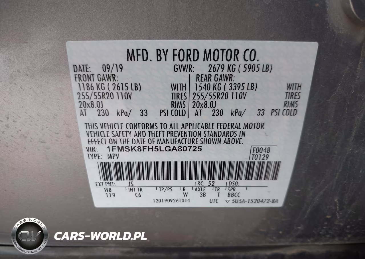 2020 Ford Explorer Limited VIN:1FMSK8FH5LGA80725 - 9
