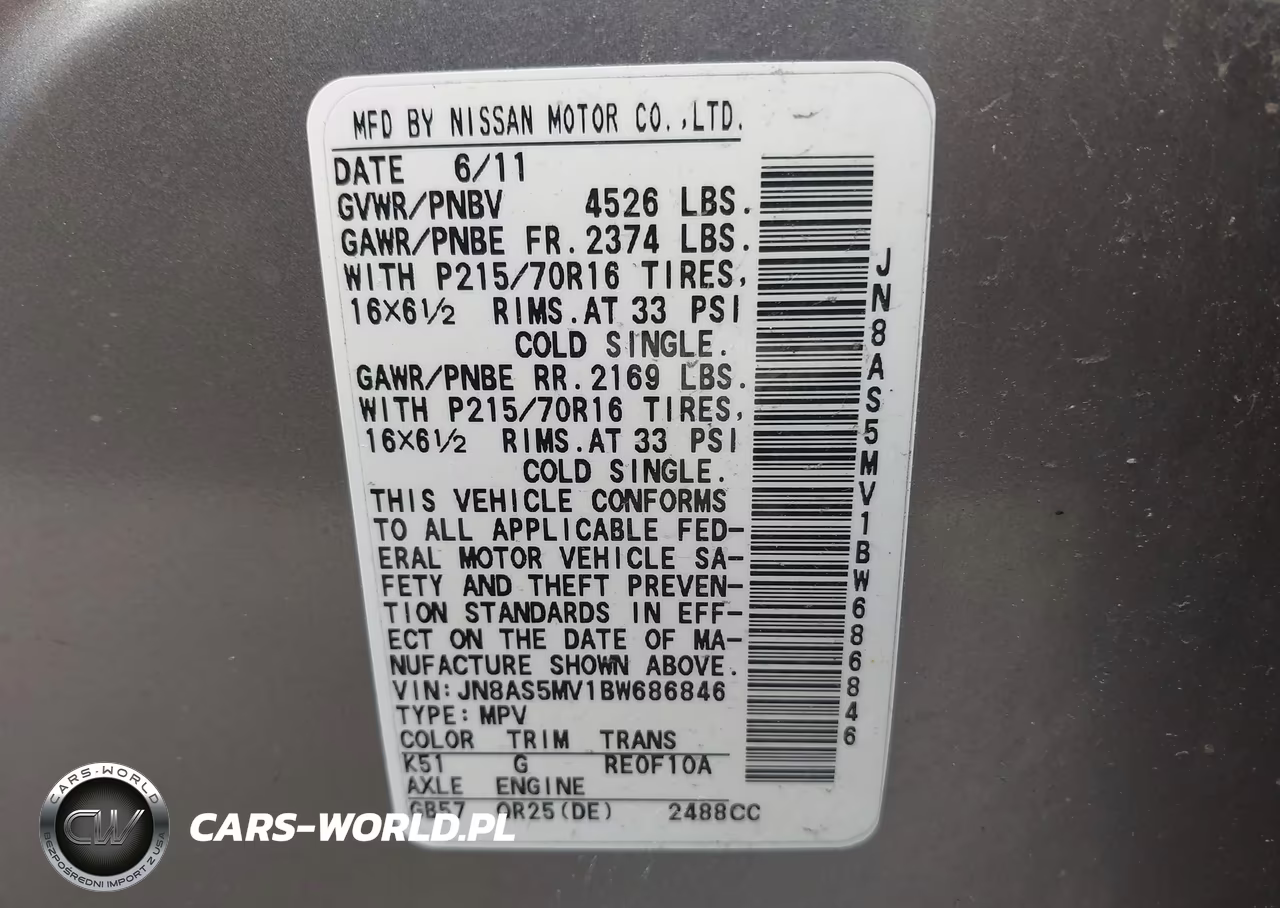 2011 Nissan Rogue S VIN:JN8AS5MV1BW686846 - 9