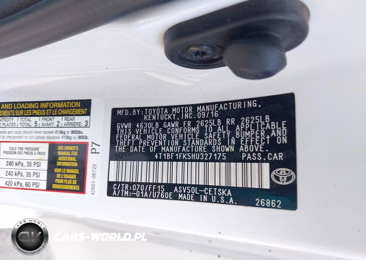 2017 Toyota Camry Se VIN:4T1BF1FK5HU327175 - 9