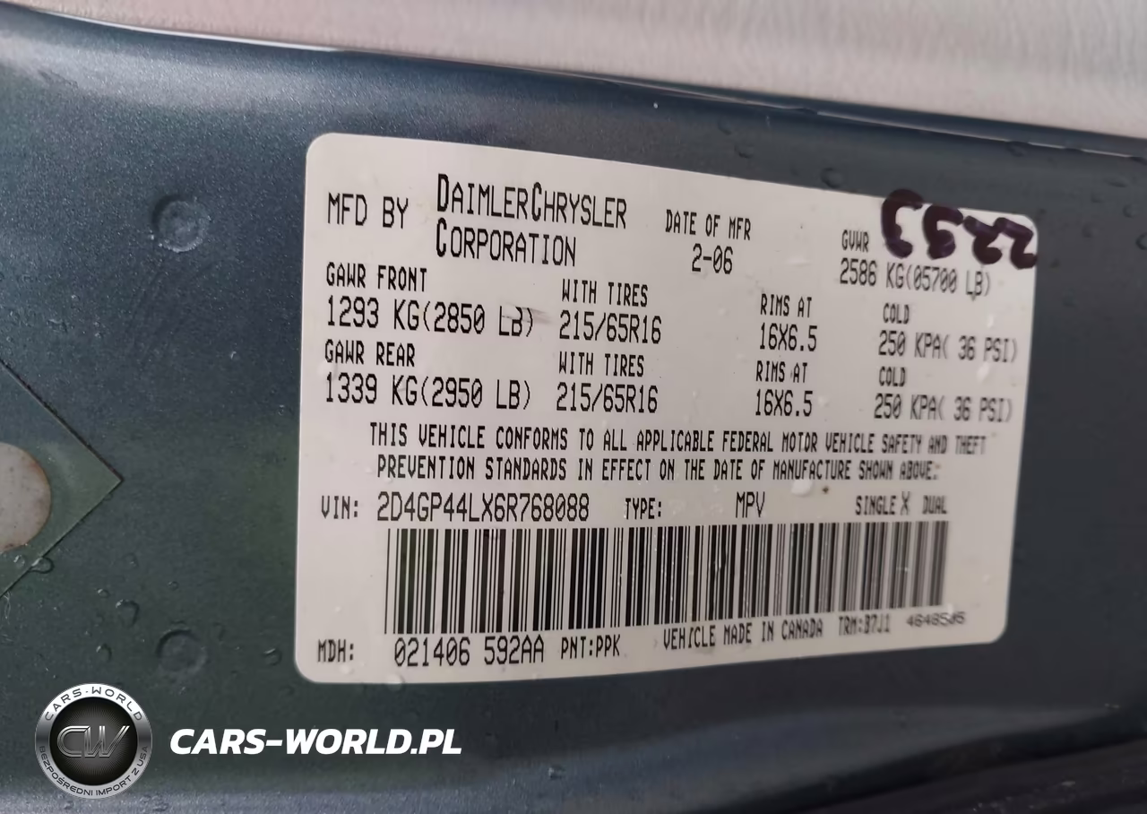 2006 Dodge Grand Caravan Sxt VIN:2D4GP44LX6R768088 - 9