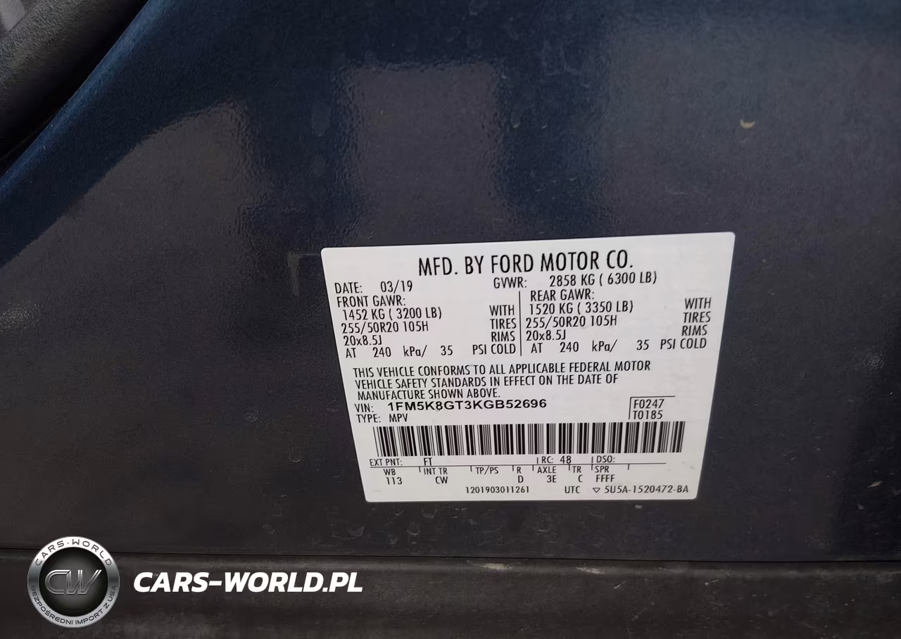 2019 Ford Explorer Sport VIN:1FM5K8GT3KGB52696 - 9