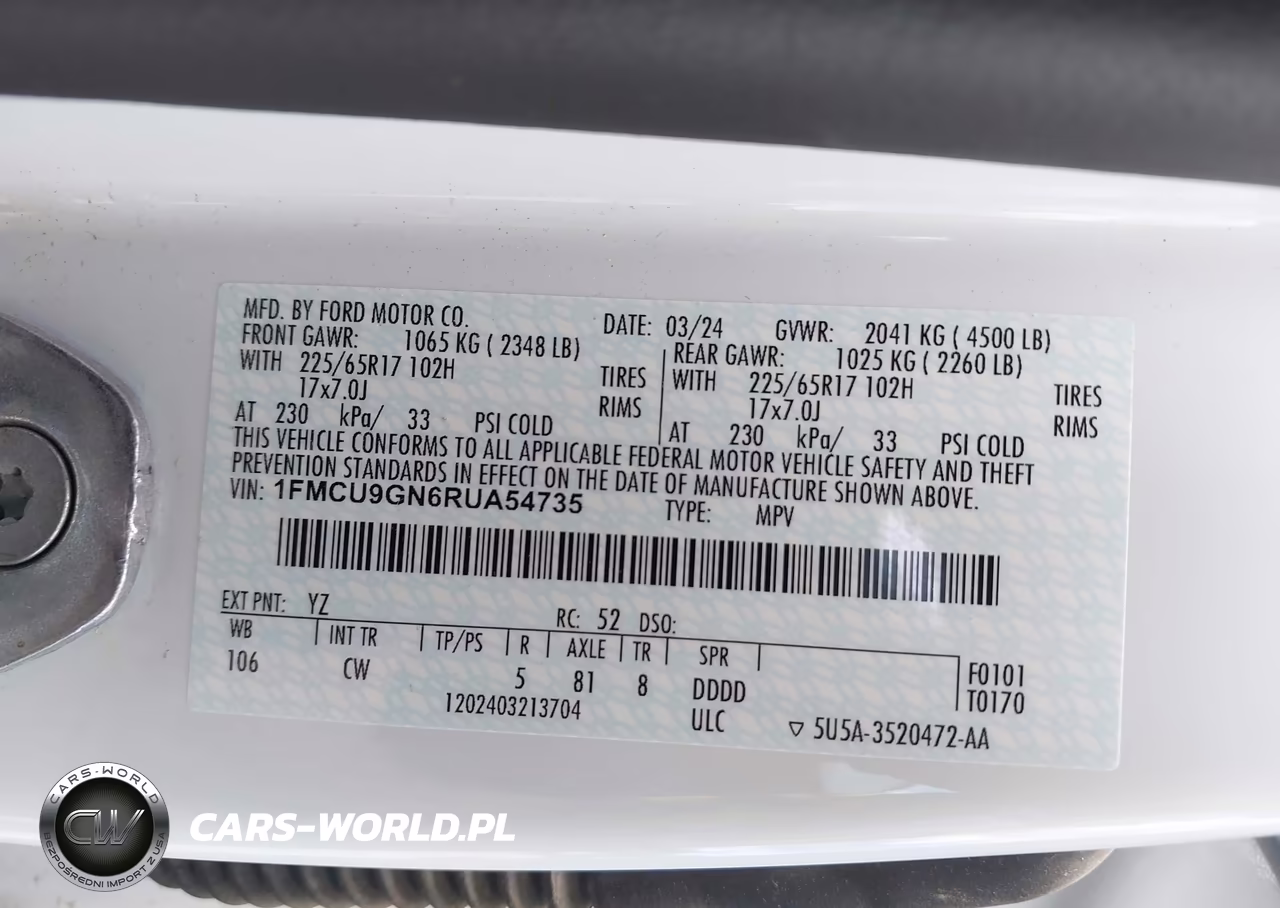 2024 Ford Escape Active VIN:1FMCU9GN6RUA54735 - 9