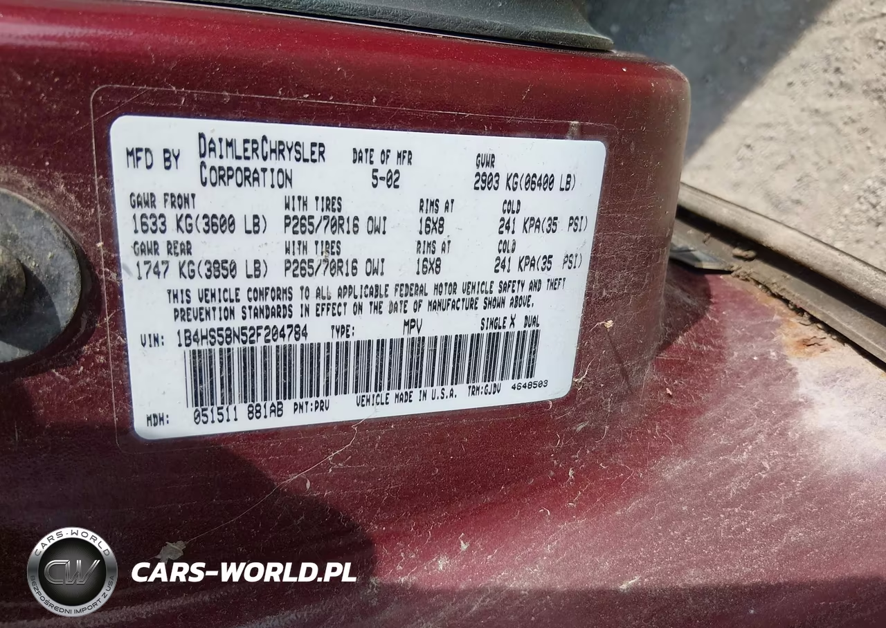 2002 Dodge Durango Slt Plus VIN:1B4HS58N52F204784 - 9
