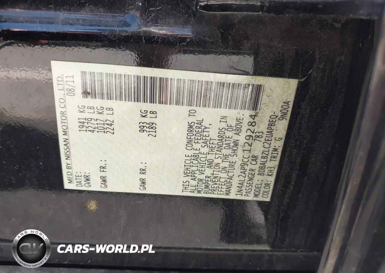 2012 Nissan Altima 2.5 S VIN:1N4AL2AP9CC129284 - 9