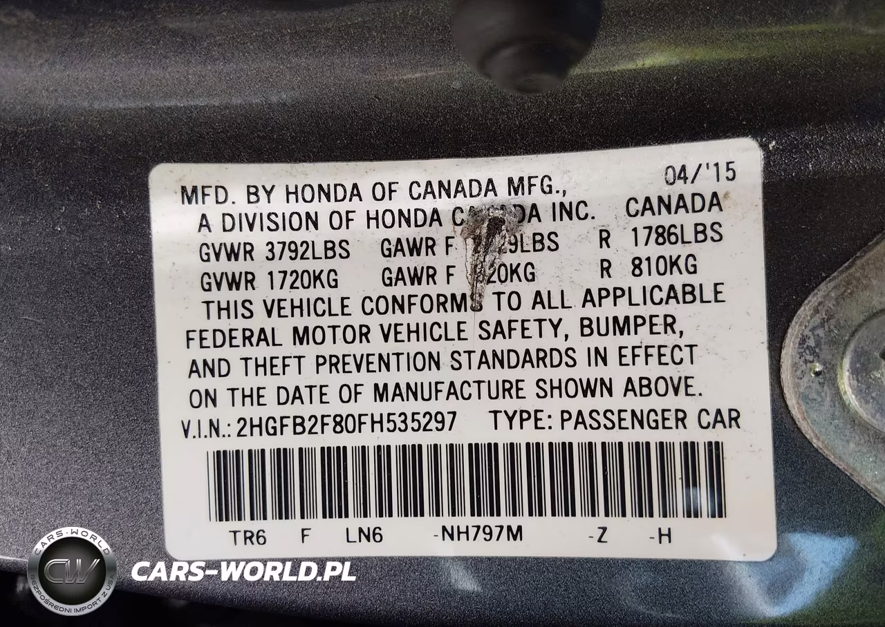 2015 Honda Civic Ex VIN:2HGFB2F80FH535297 - 9