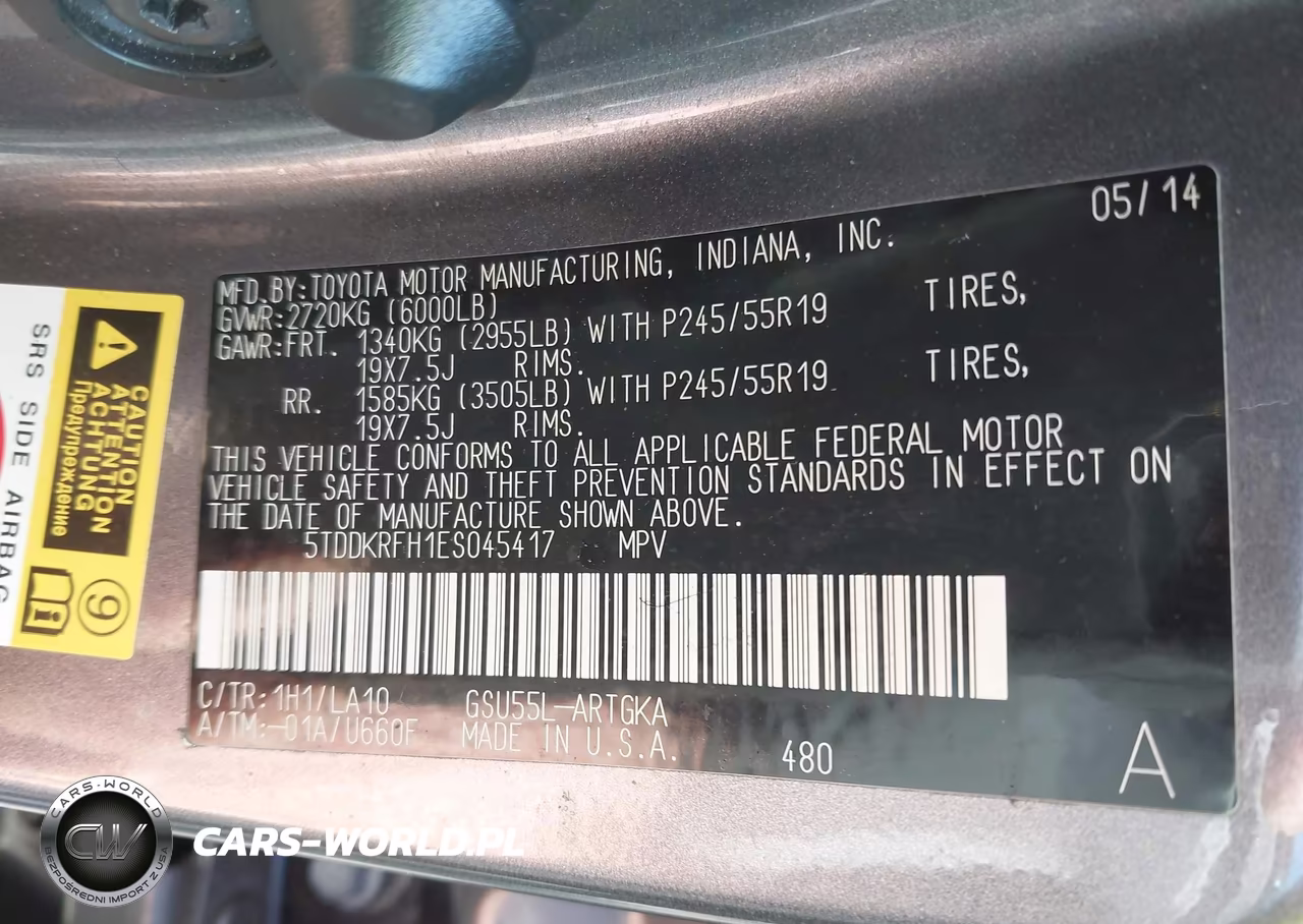 2014 Toyota Highlander Limited Platinum V6 VIN:5TDDKRFH1ES045417 - 9