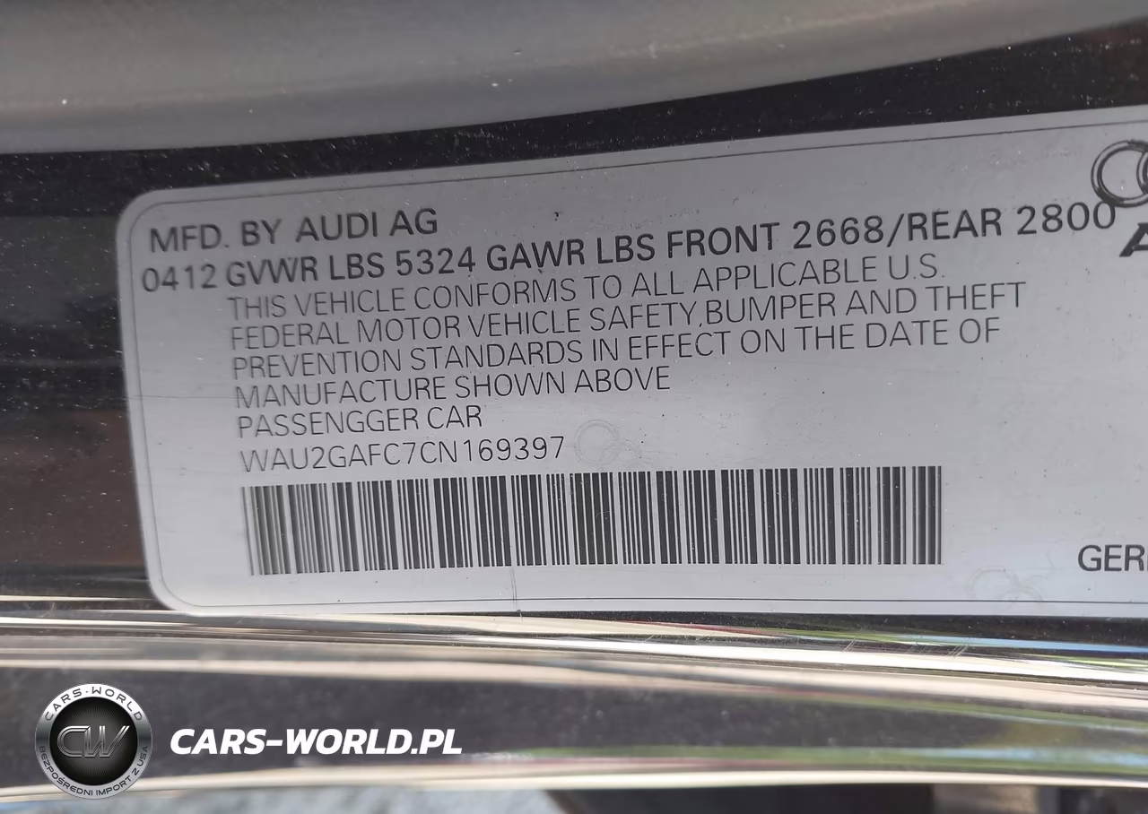2012 Audi A7 Premium VIN:WAU2GAFC7CN169397 - 9