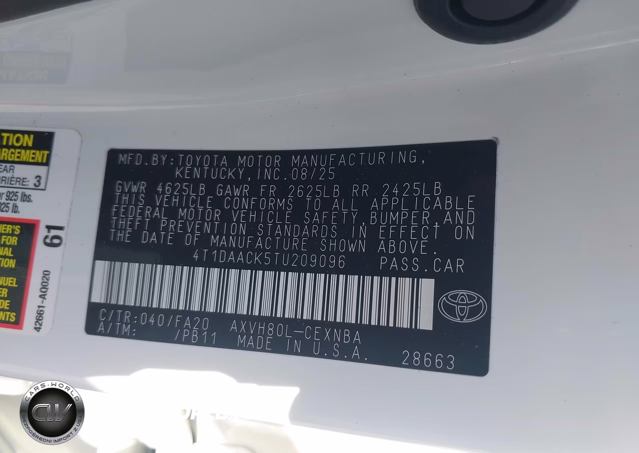2026 Toyota Camry Le VIN:4T1DAACK5TU209096 - 9