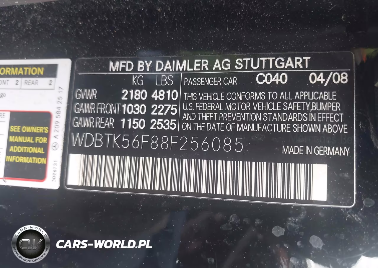 2008 Mercedes-Benz Clk 350 VIN:WDBTK56F88F256085 - 9
