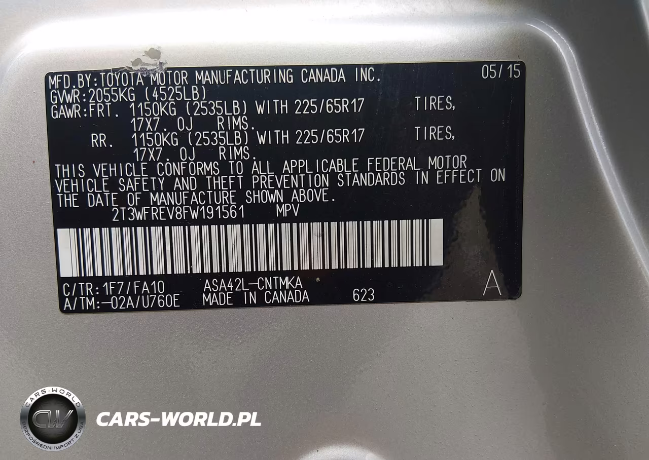 2015 Toyota Rav4 Xle VIN:2T3WFREV8FW191561 - 9