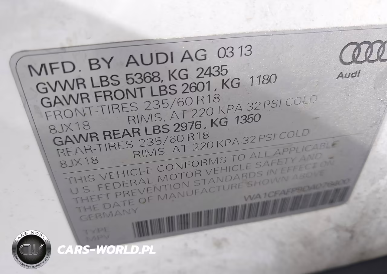 2013 Audi Q5 2.0T Premium VIN:WA1CFAFP9DA076400 - 9