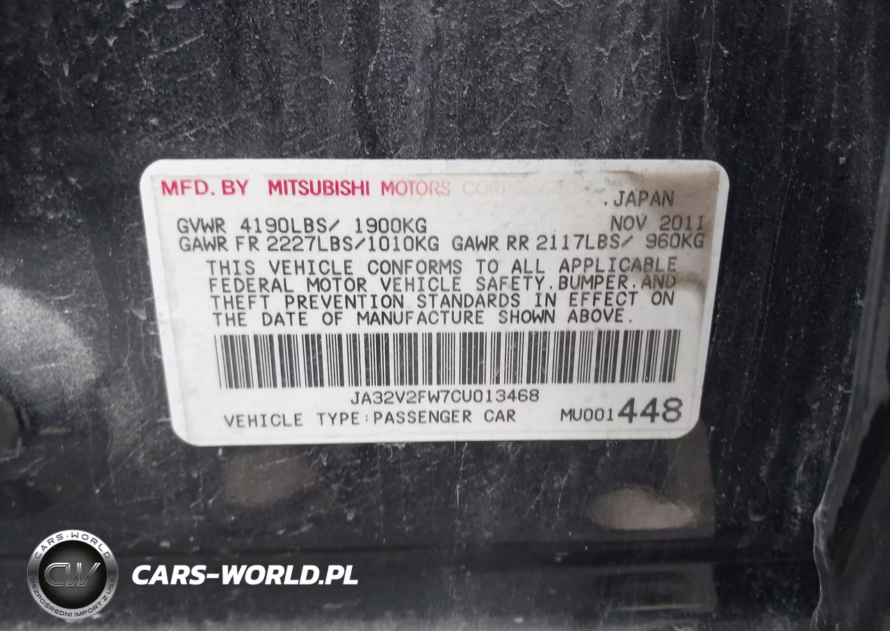 2012 Mitsubishi Lancer Se VIN:JA32V2FW7CU013468 - 9