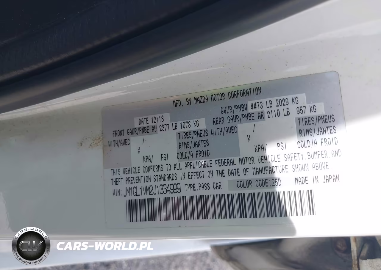2018 Mazda Mazda6 Touring VIN:JM1GL1VM2J1334999 - 9