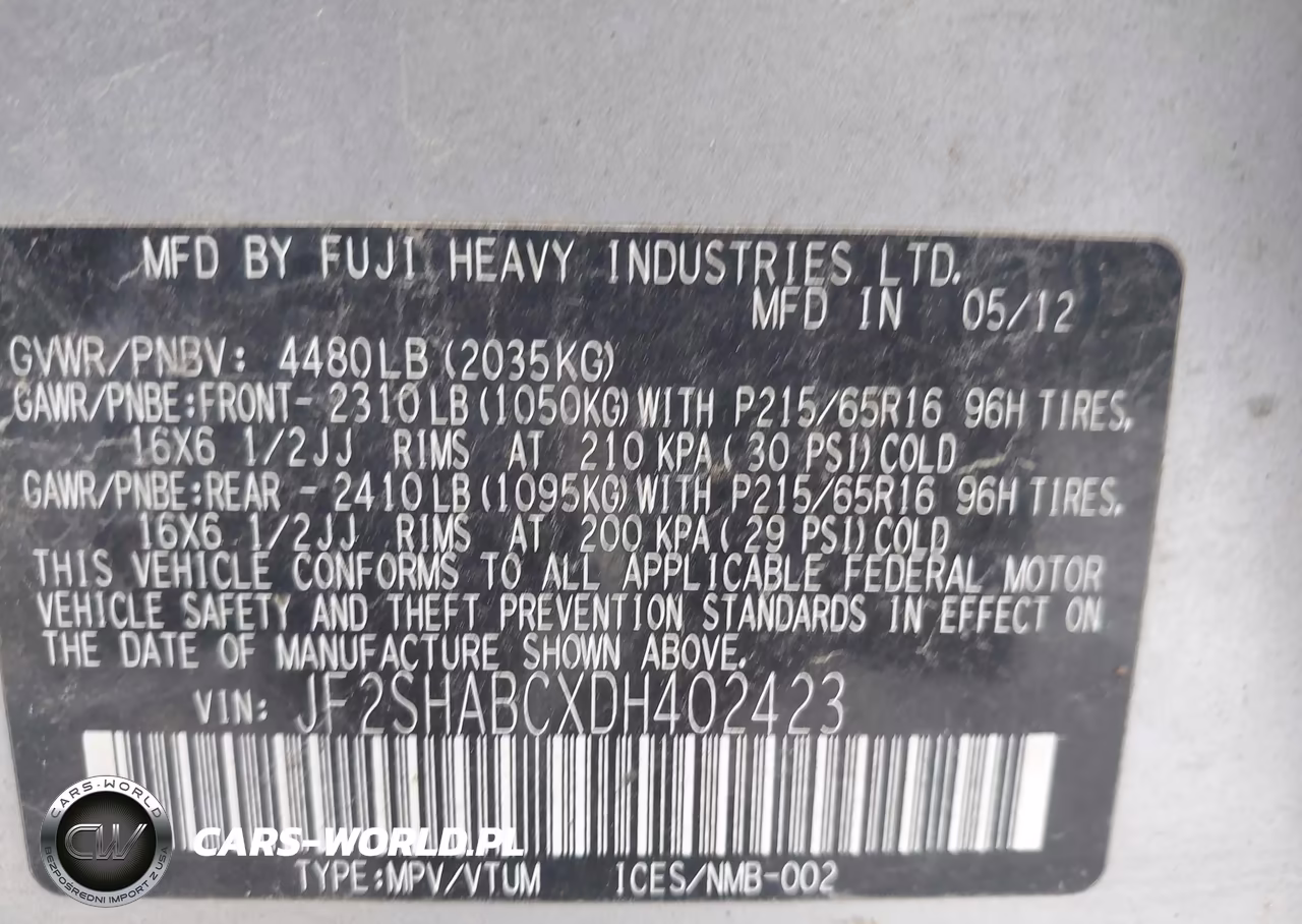 2013 Subaru Forester 2.5X VIN:JF2SHABCXDH402423 - 9
