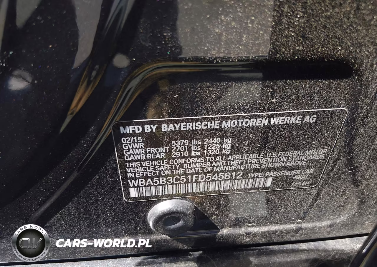 2015 BMW 535I xDrive VIN:WBA5B3C51FD545812 - 9