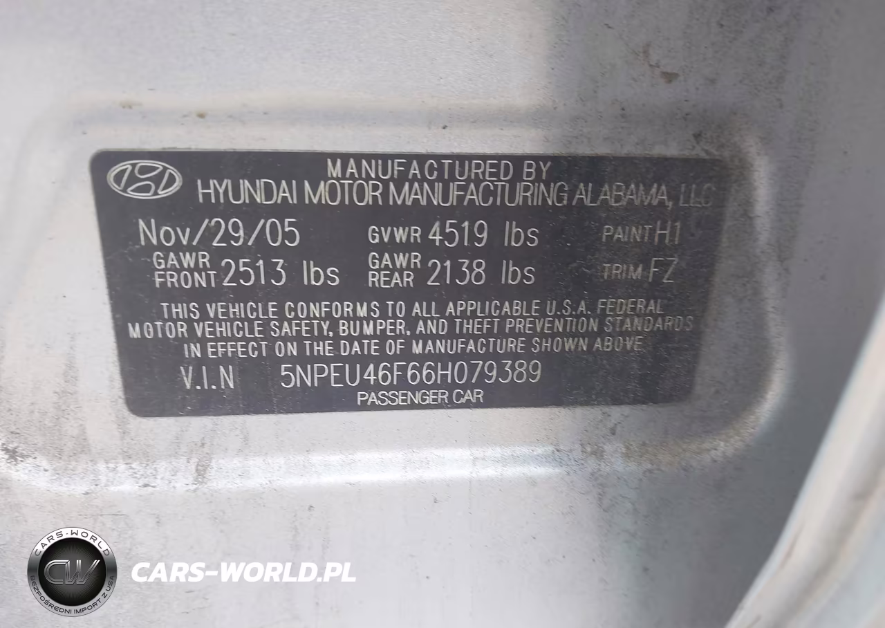 2006 Hyundai Sonata Gls V6-Lx V6 VIN:5NPEU46F66H079389 - 9