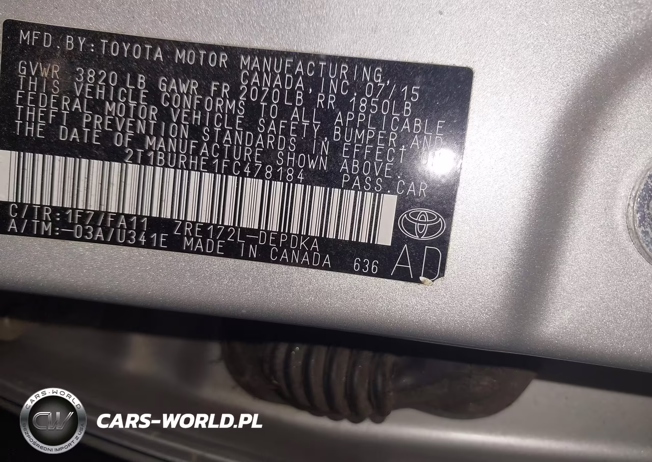 2015 Toyota Corolla L VIN:2T1BURHE1FC478184 - 9